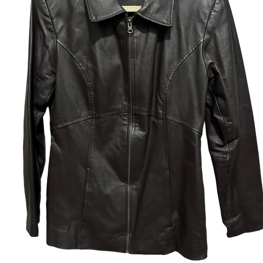 Jacqueline Ferrar - genuine Leather jacket - Brown - size Small - Vintage! - Picture 2 of 10